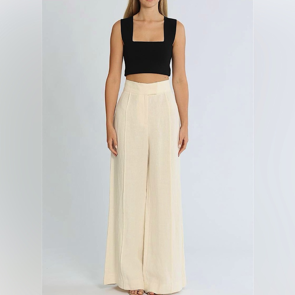 h&m extra wide leg trousers